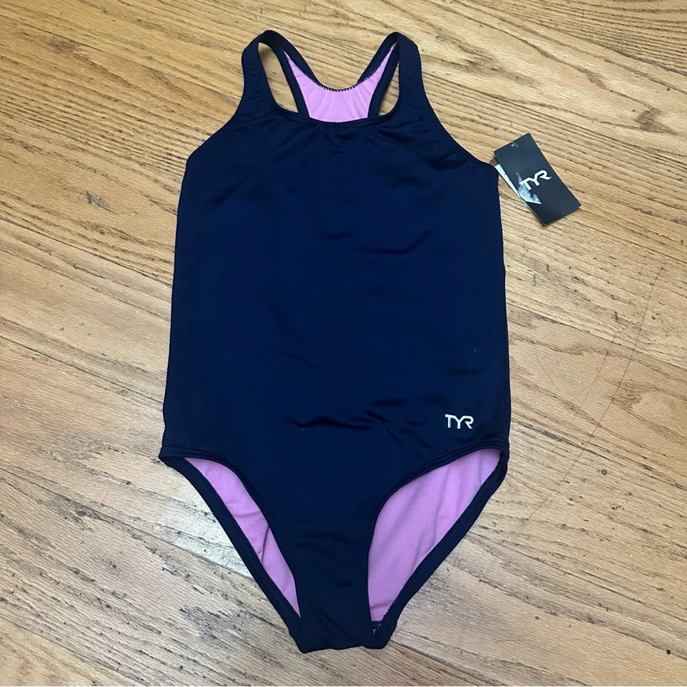 New! TYR 4/5 Girls' Durafast Lite Ella Maxfit Swimsuit